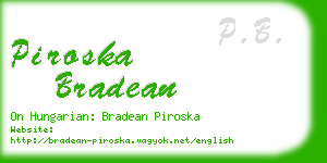 piroska bradean business card